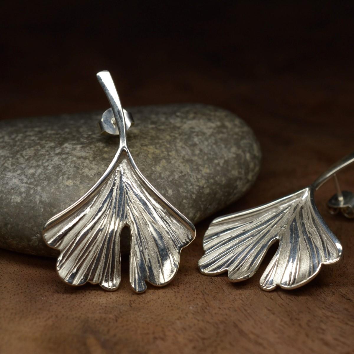 Boucles d'oreilles argent Ginkgo