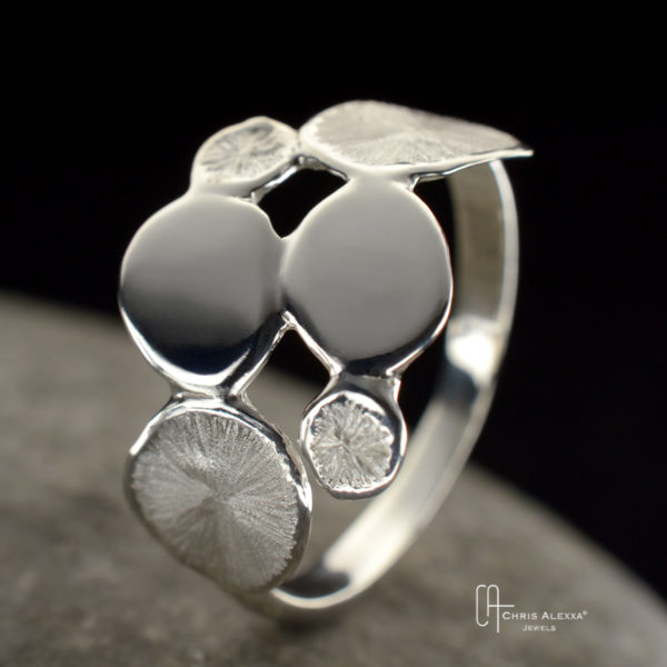 Bague argent Pollen five