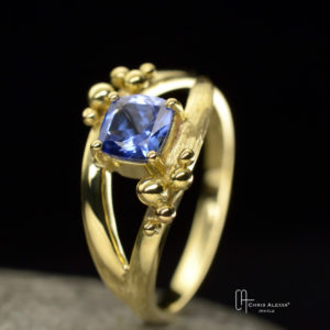 Bague de fiançailles tanzanite or