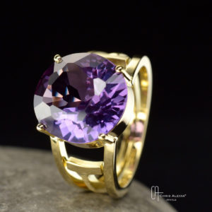 Bague alexandrite or